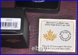 Canada 2024 Silver Maple Leaf UHR 1 oz. $20 Ultra High Relief. 9999 pure Forest