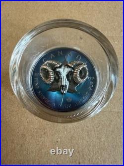 Canada 2025 $5 Maple Leaf Bighorn Skull 1 oz Silver Coin