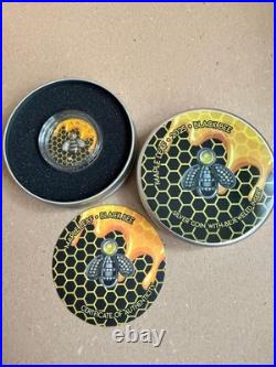 Canada 2025 $5 Maple Leaf Black Bee with Bejeweled Insert 1 oz Silver Coin