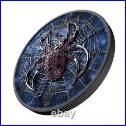 Canada 2025 $5 Maple Leaf Blue Spider 1 oz Silver Coin with Bejeweled Insert