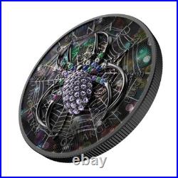 Canada 2025 $5 Maple Leaf Dark Spider 1 oz Silver Coin with Bejeweled Insert