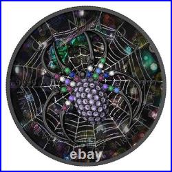Canada 2025 $5 Maple Leaf Dark Spider 1 oz Silver Coin with Bejeweled Insert