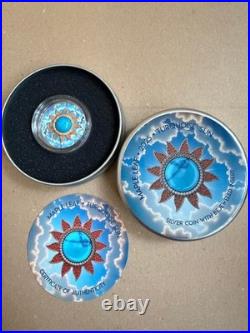 Canada 2025 $5 Maple Leaf Turquoise Sun 1 oz Silver Coin