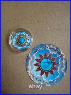 Canada 2025 $5 Maple Leaf Turquoise Sun 1 oz Silver Coin