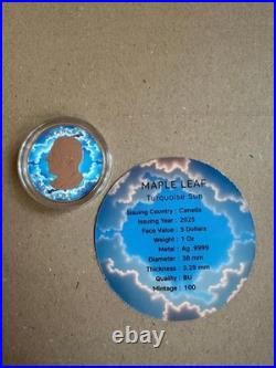 Canada 2025 $5 Maple Leaf Turquoise Sun 1 oz Silver Coin