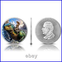 Canada 2025 Maple Leaf -Dinosaur Rider Edition 1 oz Colorised Silver Art Coin
