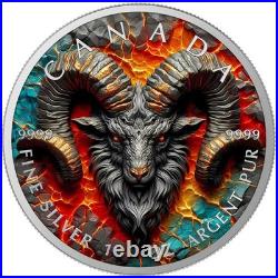 Canada 2025 Maple Leaf -Stone Zodiac Aries Edition 1 oz Colorised Silver Coin