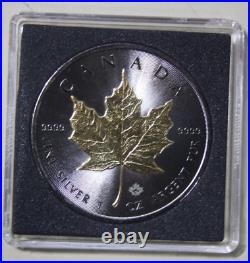 Canada $5 2015 Silver 1 Oz F#6414 Maple Leaf Gold-Black