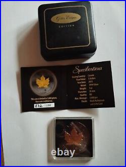 Canada $5 2015 Silver 1 Oz F#6414 Maple Leaf Gold-Black