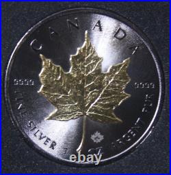 Canada $5 2015 Silver 1 Oz F#6414 Maple Leaf Gold-Black