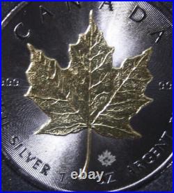 Canada $5 2015 Silver 1 Oz F#6414 Maple Leaf Gold-Black