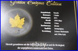 Canada $5 2015 Silver 1 Oz F#6414 Maple Leaf Gold-Black