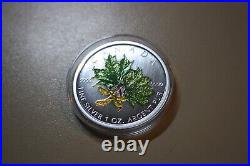Canada 5 Dollar 2002 Silver 1 OZ Colorized #F5479 Maple Leaf Summer Box &