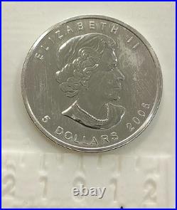 Canada 5 Dollars 2006 1 Ounce Pure Silver Maple Leaf