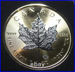 Canada 5 Dollars 2020 Silver 1 oz F#7387 Maple Leaf Rhodium and Gold Plated