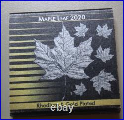 Canada 5 Dollars 2020 Silver 1 oz F#7387 Maple Leaf Rhodium and Gold Plated
