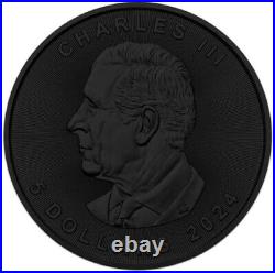 Canada BlackCobra 1oz SilverMapleLeaf BLK Plat Coin Glow DarkEyes 2024