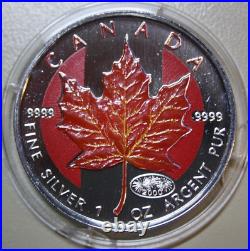 Canada Maple 5 Dollars 2000 Silver 1 oz F#5728 Privy Fireworks Autumn Leaves