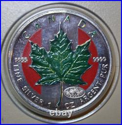 Canada Maple 5 Dollars 2000 Silver 1 oz F#5729 Privy Fireworks Summer
