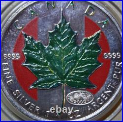 Canada Maple 5 Dollars 2000 Silver 1 oz F#5729 Privy Fireworks Summer