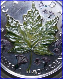 Canada Maple 5 Dollars 2001 Silver 1 oz F#5745 Four Seasons Spring Spring