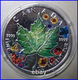 Canada Maple 5 Dollars 2001 Silver 1 oz F#5746 Four Seasons Summer Summer
