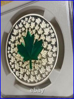 Canada Maple Leaf $20 2014 Green Enamel Early Releases NGC PF70 UC