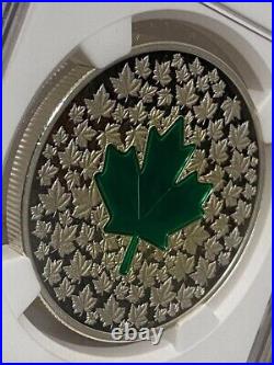 Canada Maple Leaf $20 2014 Green Enamel Early Releases NGC PF70 UC