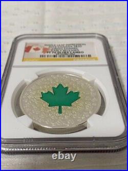 Canada Maple Leaf $20 2014 Green Enamel Early Releases NGC PF70 UC