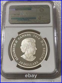 Canada Maple Leaf $20 2014 Green Enamel Early Releases NGC PF70 UC