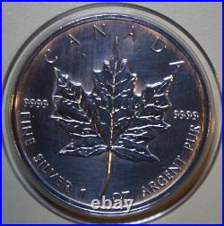 Canada Maple Leaf $5 1996 Silver 1 Oz F#5510 ST-BU in Capsule 1. Output