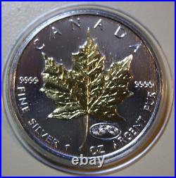 Canada Maple Leaf $5 1999-2000 Silver 1 oz F#5359 Privy Fireworks Guild