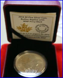 Canada Maple Leaf 5 Dollar 2014 1 OZ F #4986 Privy Mark World Money Fair