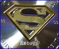 Canada Maple Leaf 5 Dollars 2016 Silver 1 Oz F#5095 BU DC Comics Superman Shield