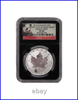 Canada, Maple Leaf 5 Dollars Silver 2016 Ngc Pf 69 Panda Privy