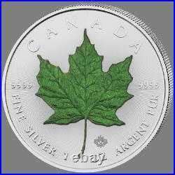 Canada Maple Leaf Four Seasons Year of Glass 4 x 1 oz Color 999 Silver