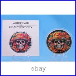 Canada Maple Leaf Silver Coin Colored Mexican Skeleton 1oz Very Rare Price