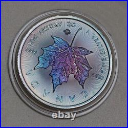 Canada Maple leaf 1 oz toning Silver coin Toned by Gump NO. 20230615 03