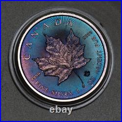 Canada Maple leaf 1 oz toning Silver coin Toned by Gump NO. 20230615 04