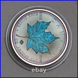 Canada Maple leaf 1 oz toning Silver coin Toned by Gump NO. 20230615 08
