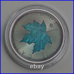 Canada Maple leaf 1 oz toning Silver coin Toned by Gump NO. 20230615 08