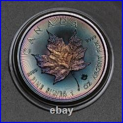 Canada Maple leaf 1 oz toning Silver coin Toned by Gump NO. 20230615 16