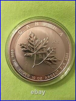 Canada Silver Maple Leaf 10 Oz 2019 BU LARGE $50 Coin RCM Very Low Mintage