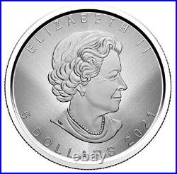 Canada Winnipeg $5 Dollars Silver Coin, Tailored Maple Leaf, UNC, 2021