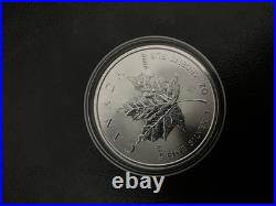 Canadian Maple Leaf 1 Oz. 9999 Fine Silver Bullion Coin In Free Capsule