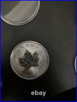 Canadian Maple Leaf 1 Oz. 9999 Fine Silver Bullion Coin In Free Capsule