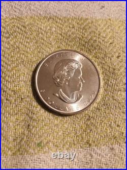 Canadian Maple Leaf 1 oz. 9999 Fine Silver Bullion Coin In Capsule