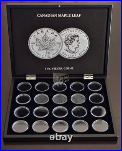 Canadian Maple Leaf Presentation Case for 20 1 Oz Silver Coins-Capsules included