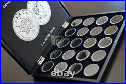 Canadian Maple Leaf Presentation Case for 20 1 Oz Silver Coins-Capsules included