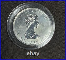 Canadian Silver Maple Leaf Coin 1 Ounce 1989.9999 Fine Silver Bullion Coin 1oz